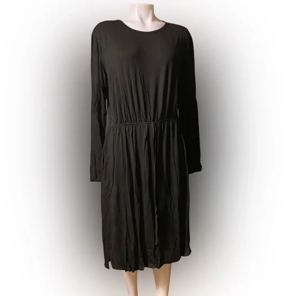 black jersey dress knee length Karen Kane Travel Jersey Dress, XS, Black